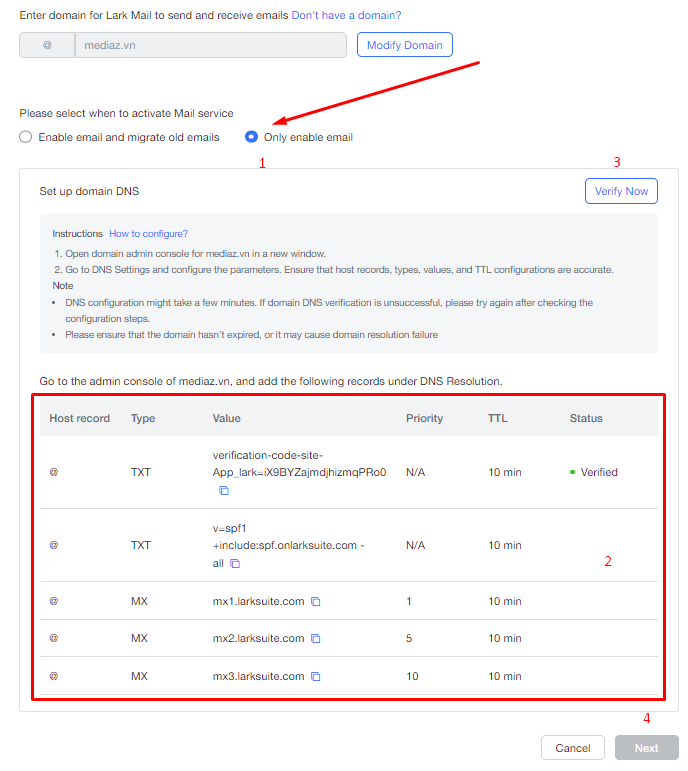 Photo Tạo Email Domain: Email Doanh Nghiệp miễn phí đơn giản với Larksuite 2 Photo Tạo Email Domain: Email Doanh Nghiệp miễn phí đơn giản với Larksuite 1
